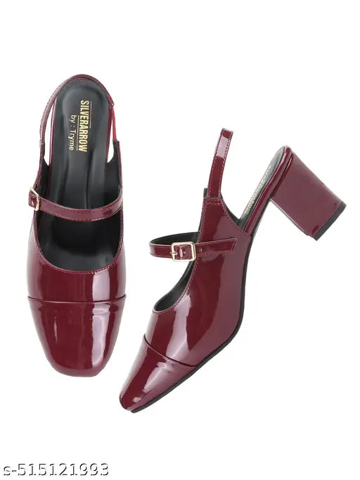 Hitway Trendy Classy Close Toe Perfect for Every Occasion Block Heel Sandal Womens And Girls