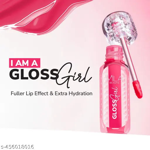 MILA BEAUTÉ Gloss Girl Lip Gloss | 09-Soo Me | Lightweight & Non-Sticky Formula | Fuller Lip Effect & Extra Hydration With Mango Seed Butter | 2.8 ml