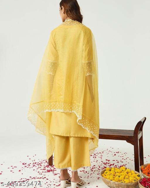 NEW EMBROIDERY  A-LINE KURTI WITH DUPATTA AND BOTTOM WARE