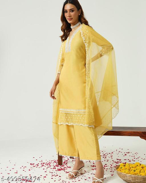 NEW EMBROIDERY  A-LINE KURTI WITH DUPATTA AND BOTTOM WARE