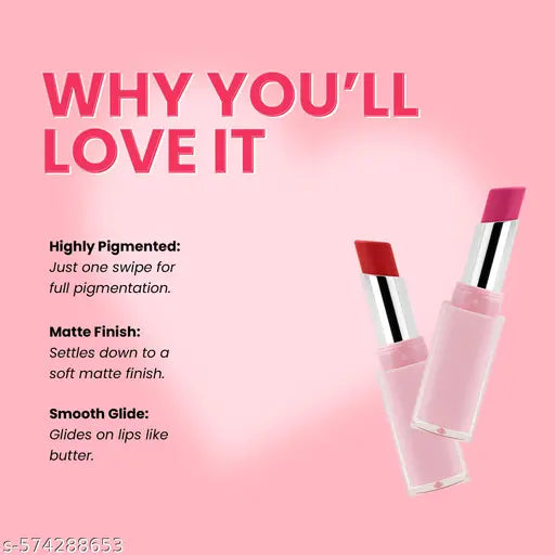 Seven Seas Matte Lipstick | Long Lasting | Waterproof Matte Lipstick (CHERRY RED,3.5g)