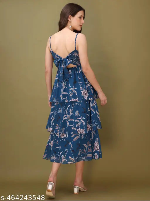 Milost Women's Midi Length Layered Dress