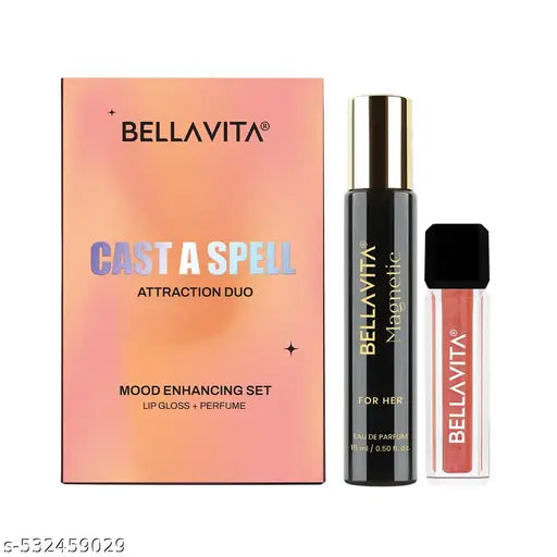 Bella Vita Mood Enhancing Cast A Spell  Magnetic for Her 15 ml +  Lip Gloss 4ml Gift  Set