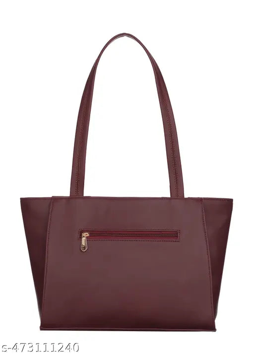 Fostelo Women's Vegan Leather Time Square Handbags Shoulder Hobo Bag Ladies Purse (Maroon) (Large)