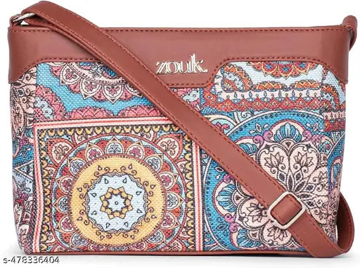 Zouk Multicolor Mandala Print Harmony Sling Bag