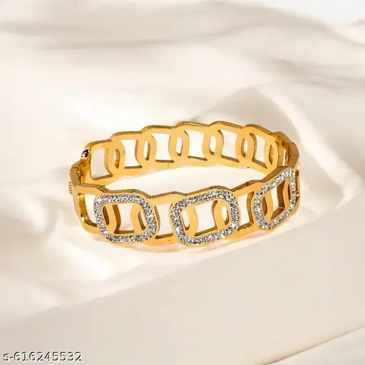 Anti Tarnish Gold Plated Stainless Steel Bracelet For Women & Girls