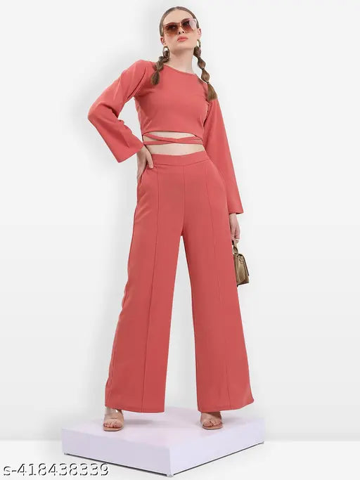 Ketch Women's Round Neck Top & Bottom Sets