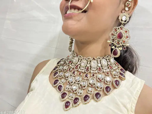 Perfect for Weddings and Parties | Gold-Plated Bridal Jewellery Set | Traditional Wedding Dulhan Set | Artificial Handcrafted Jewelry for Women | Hand Made Jewellry Set | Artificial Jewellery | For Women | For Girls