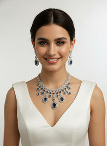 Stainless Steel Blue Jewellery Set