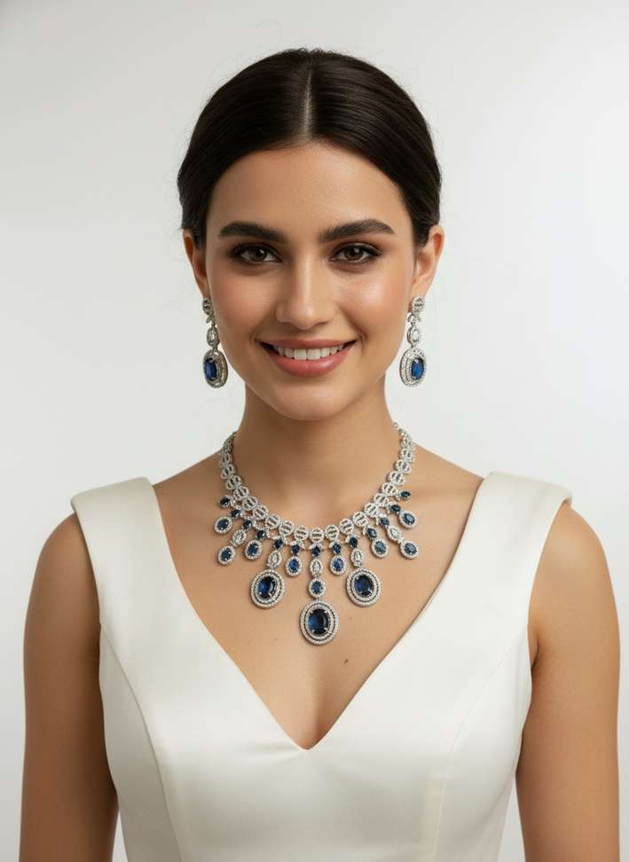 Stainless Steel Blue Jewellery Set