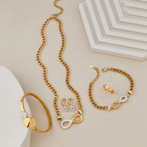 Stainless Steel Gold-plated Gold Jewellery Set