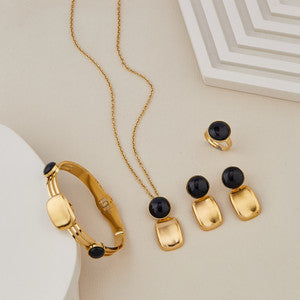 Stainless Steel Gold-plated Gold Jewellery Set