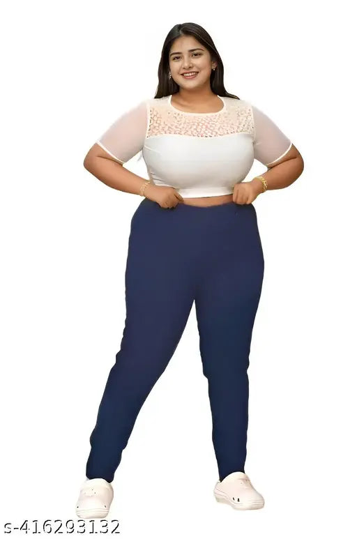 Plus Size Premium Quality Blue Color Denim Jeggings.