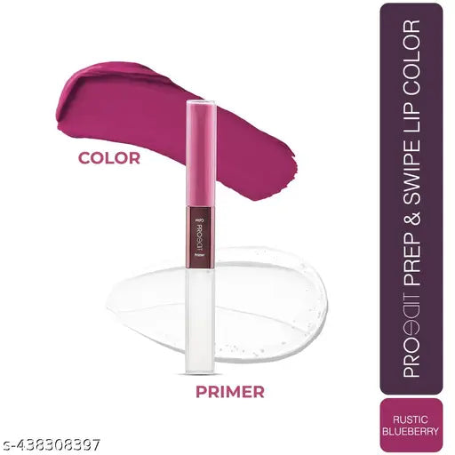 Lotus Make-Up Proedit Prep And Swipe Lip Color | With Lip Primer | Longlasting | Smudge proof | PL10 - Rustic Blueberry | 6g