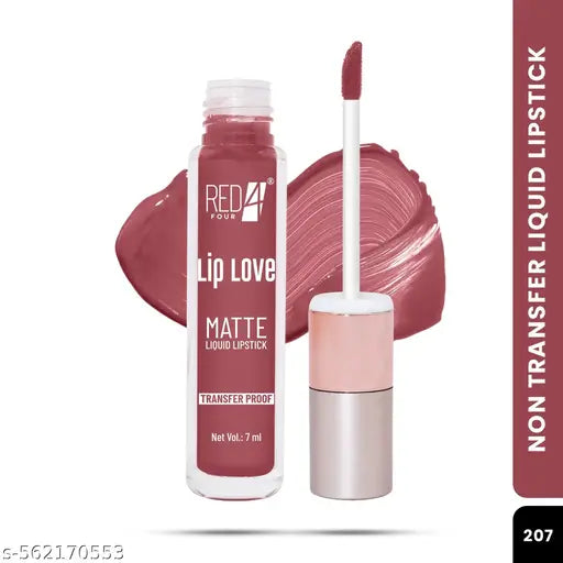 RED 4 Lip Love Ma tte Liquid Lipstick | Transfer Proof | Smooth Texture | Hydrating | Long Lasting | Water-proof Full Coverage Liquid Lipstick (207,7ml)