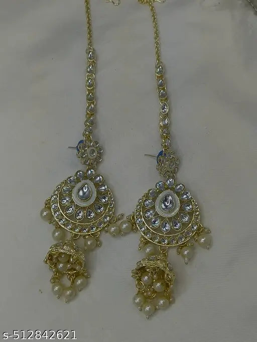 STYLISH KUNDAN CHOKER WEDDING PARTY TRADITIONAL BRIDAL NECKLACE JEWELLERY SET FOR WOMEN