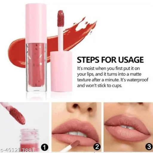 Professional 12pc Glaze Long Lasting Liquid Glitter Lipstick Set Tint Oil Gloss Korean Lipstick In Waterproof For Girls And Women Cute Combo Set Multicolor Nude Shade Red Pink Brown Matte Finish.