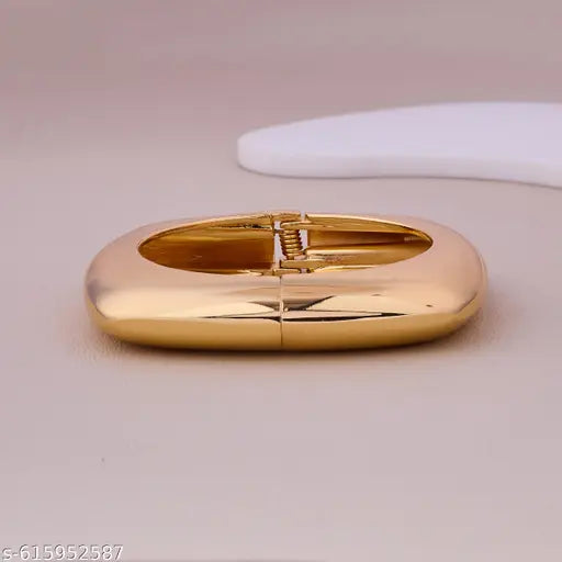 ✨CZ STONE Luxury Western Gold Plated Bracelet for Women | Bold Geometric Shape Cuff Kada | Elegant Party Wear Statement Jewellery ✨