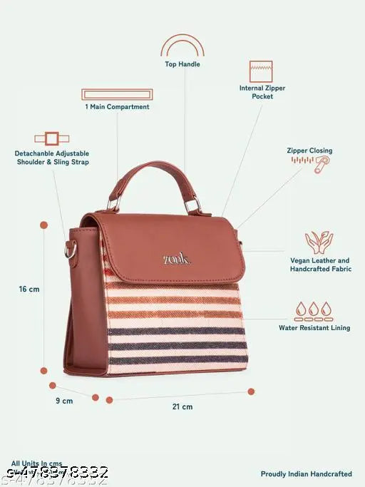 Zouk Qutub Stripes Statement Sling Bag