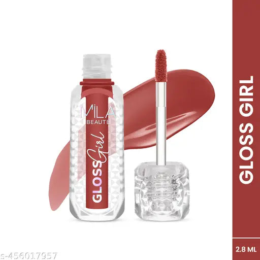 MILA BEAUTÉ Gloss Girl Lip Gloss | 05-My Choice | Lightweight & Non-Sticky Formula | Fuller Lip Effect & Extra Hydration With Mango Seed Butter | 2.8 ml