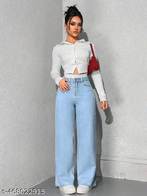 H&H Casual All-Match Washed Loose Straight-Leg WOMEN DENIM Jeans