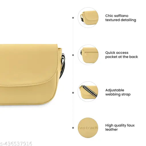 Fastrack Women's Casual Sling Bag Butter Yellow