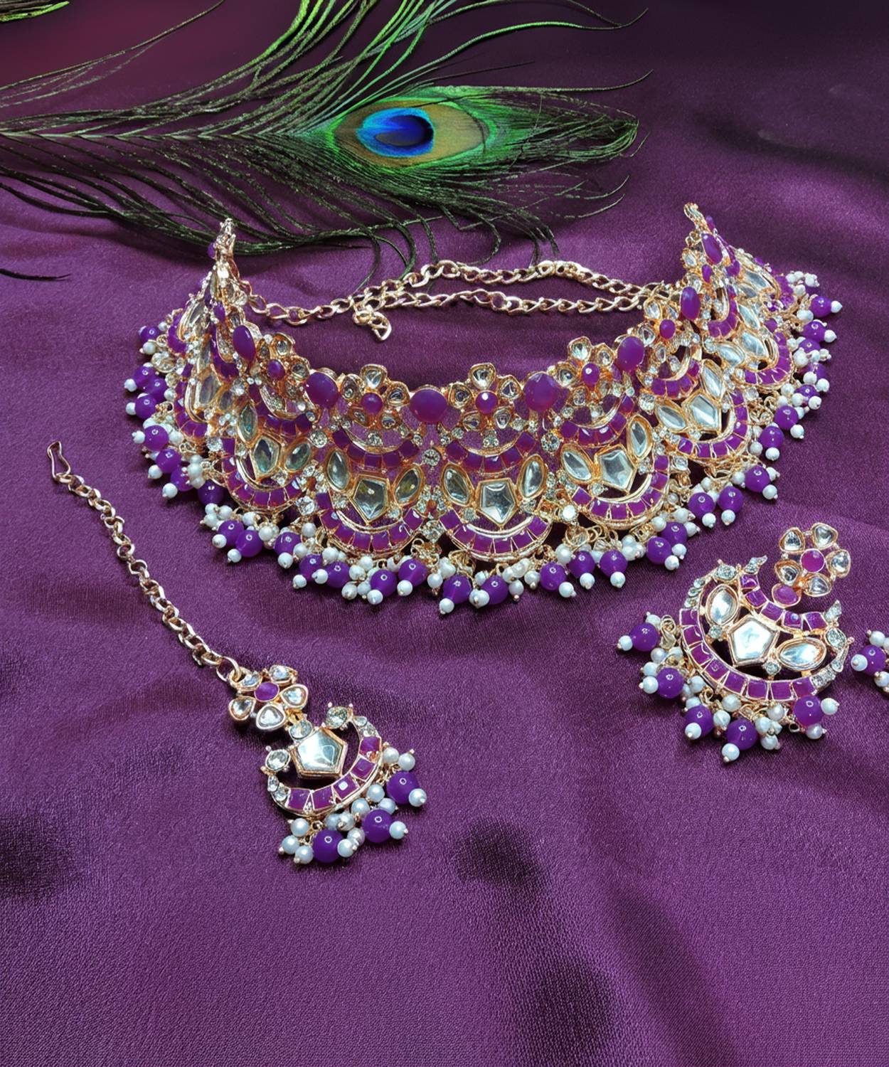 Alloy Gold-plated Multicolor Jewellery Set