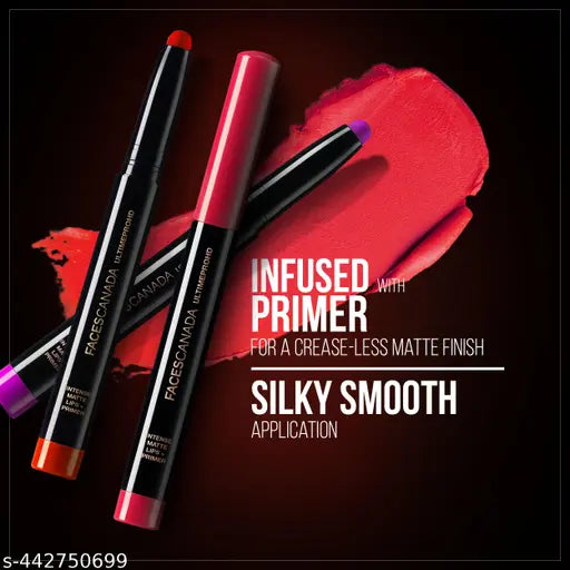FACES CANADA Ultime Pro HD Intense Matte Lips + Primer - Chestnut 27, 1.4g | 9HR Long Stay | Primer Infused For Flawless HD Matte Finish | Intense Color Lightweight Silky Smooth Cream Application