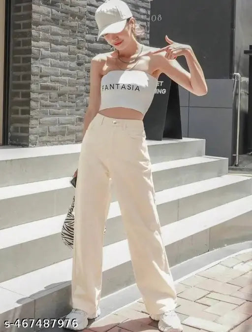 HIGH WAIST WIDELEG JEANS