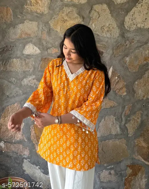 trendy stylish cotton fabrice printed a beautiful westrn top for women