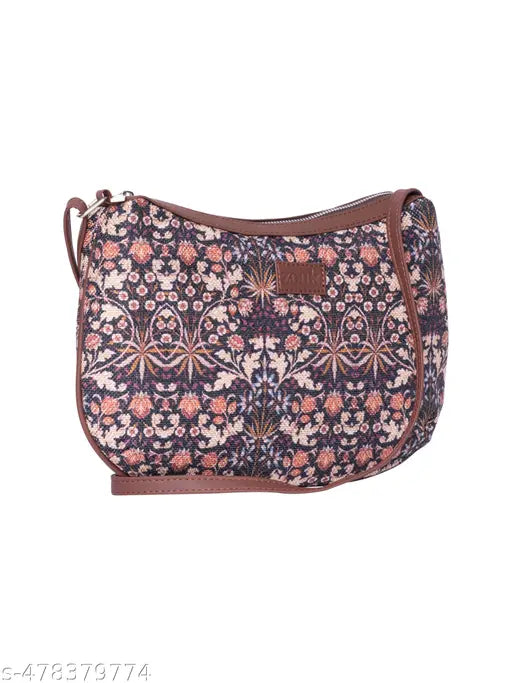 Zouk Kashmir Blooms Structured Shoulder Bag