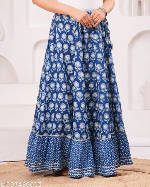 Maquien Women's Printed Flared Skirt