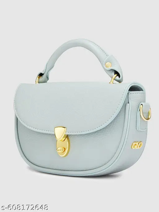 Globus Women Blueish Grey Textured Casual Sling Bag