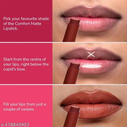MILA BEAUTE Comfort Matte Lipstick | Highly Pigmented & Matte Finish Long lasting Lipstick  (Mauve Nude, 3.8 g)