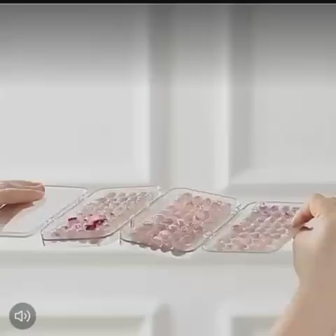 3 Fold Transparent Nail Organizer Case