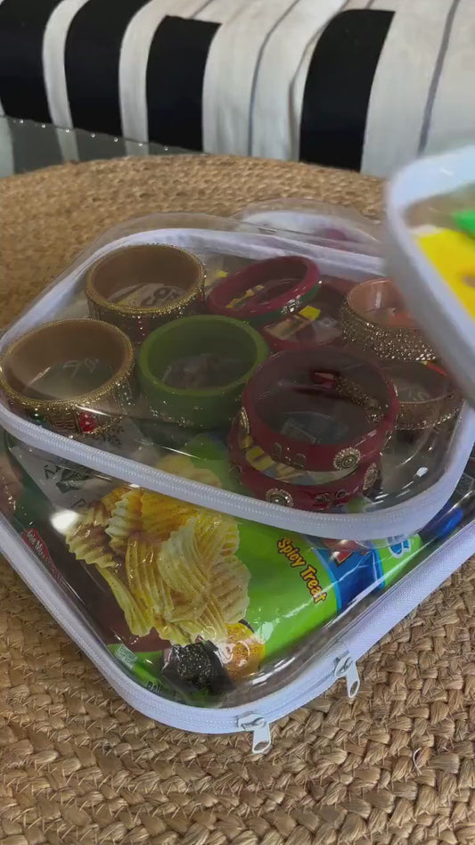 6 Pcs Clear Hard Zipper Pouches for Multipurpose Use