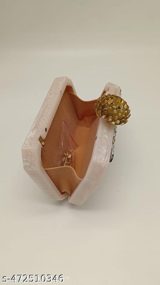 BEST INDIAN HANDICRAFT Designer & Stylish Stone Clutch for Women | Resin Embellished Stone Handmade Clutch Bag/Purse for Bridal Casual Party Wedding | Fancy Casual Women/Ladies Clutch Bag