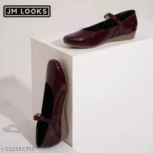 Women’s Mary Jane Flats | Classic Buckle Strap Comfortable Dress Shoes - Cherry