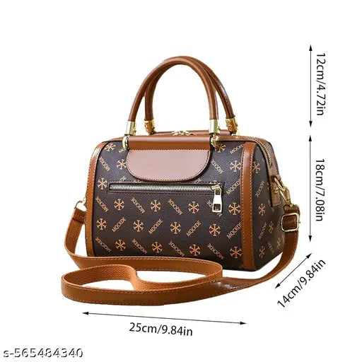 Handbag for Women Vintage Print Hand Bag with Shoulder Strap Casual Crossbody Bag Gift for Mother and Sister 25x14x18cm