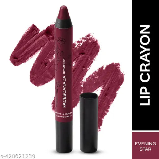 FACES CANADA Ultime Pro Matte Lip Crayon - Evening Star, 2.8g | 8HR Stay | Creamy Matte