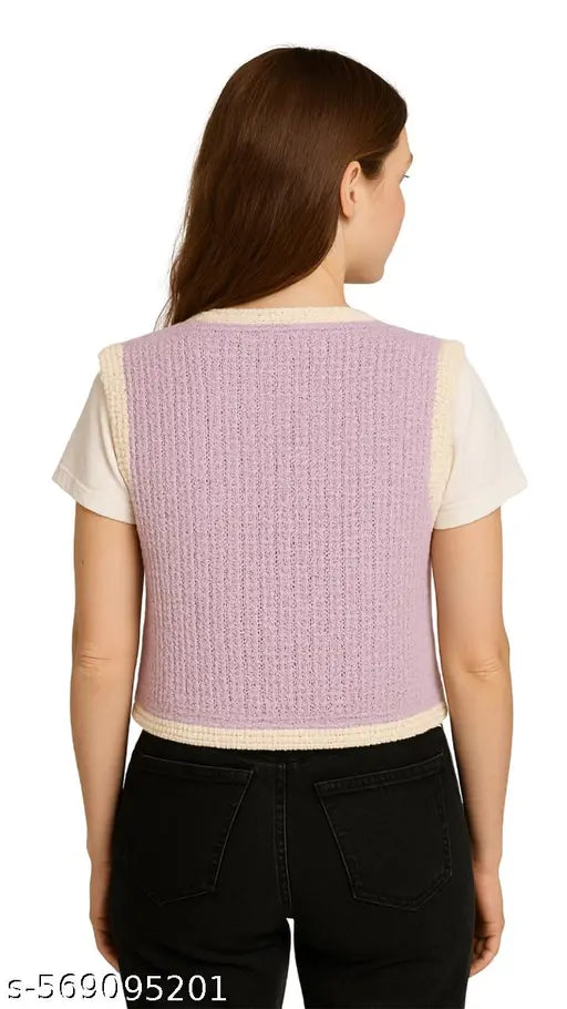 Notty Girl - Crocheted Angel Wing Vest - Embrace Boho Chic with This Stylish Crochet Flower Vest Top – Trendy Women's Knitwear Perfect for Any Occasion