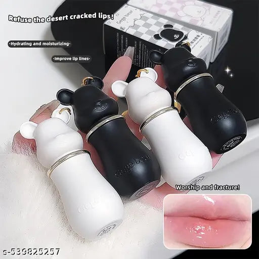 Gege Bear Sweet heart Lip Balm Keychain | Cute Bear Design | Hydrating & Tinted Lipstick | Korean Style Gloss | Mini Portable Lip Moisturizer for Girls & Women