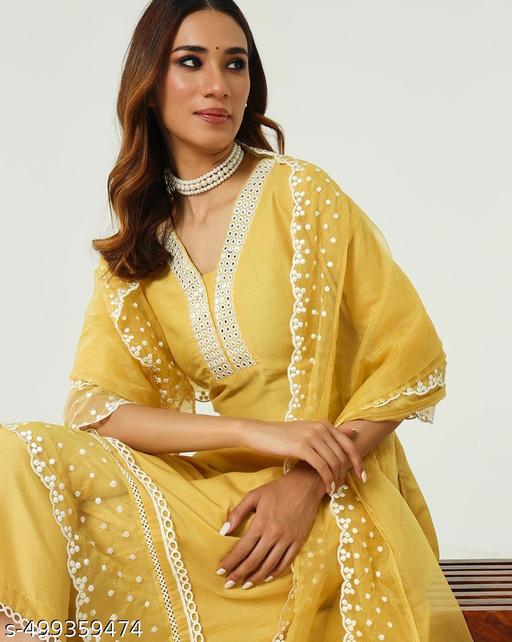 NEW EMBROIDERY  A-LINE KURTI WITH DUPATTA AND BOTTOM WARE