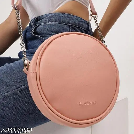 Fastrack Women's PU Structured Sling Bag Pink