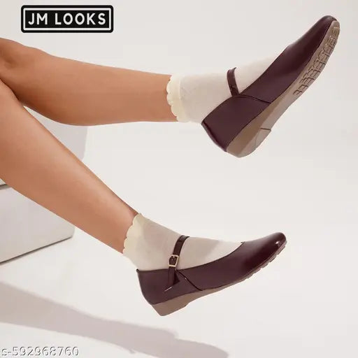 Women’s Mary Jane Flats | Classic Buckle Strap Comfortable Dress Shoes - Cherry