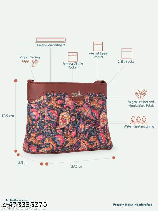Zouk Paisley Print Harmony Sling Bag