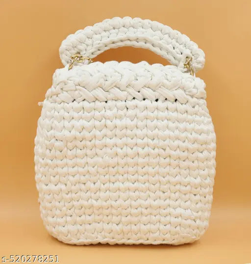 Women Sling Bag Tshirt Yarn Crochet Bag