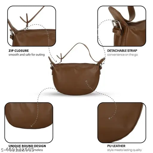 Women’s Sling Shoulder Bag | Ladies Spacious Saddle Handbag for Travel & Everyday Use | Female Soft Leather Crossbody Tote | Minimalist Underarm Dumpling Purse | Multicolor