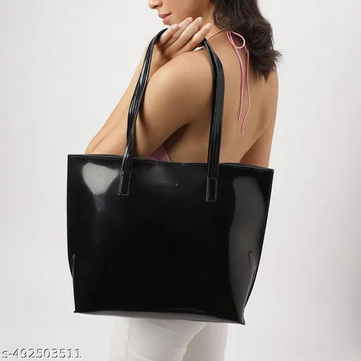 Black Patent Party Tote Bag for Women