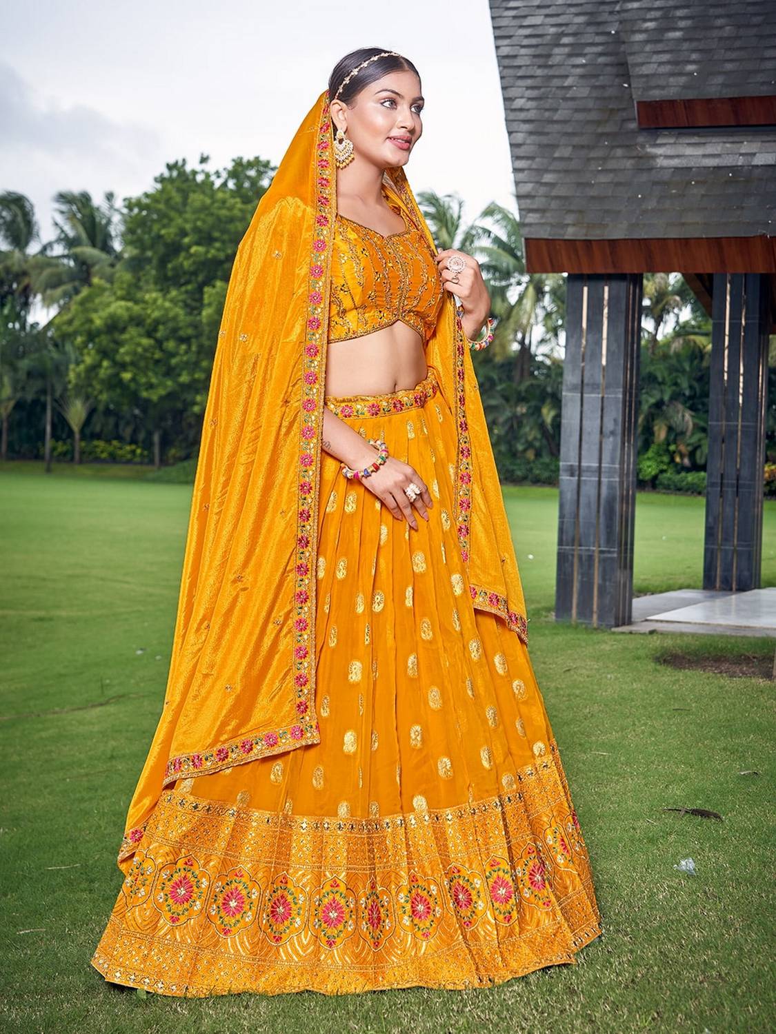 Embroidered Stitched Lehenga Choli